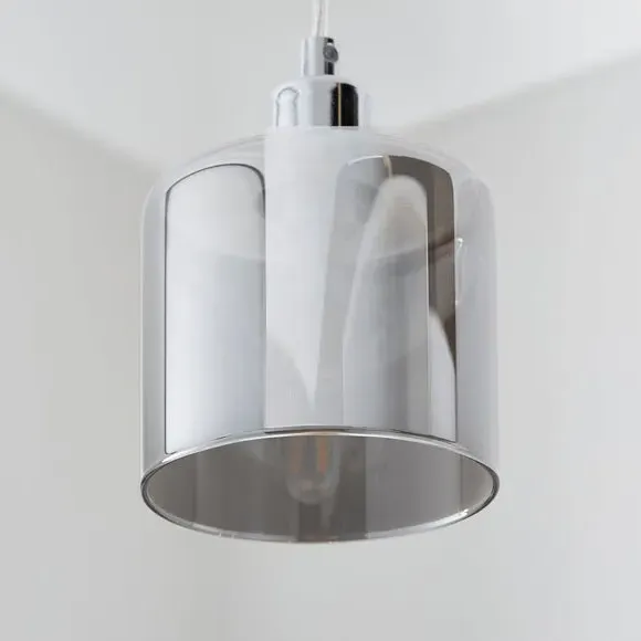 Modern Pendant Light - Smoke, Chrome