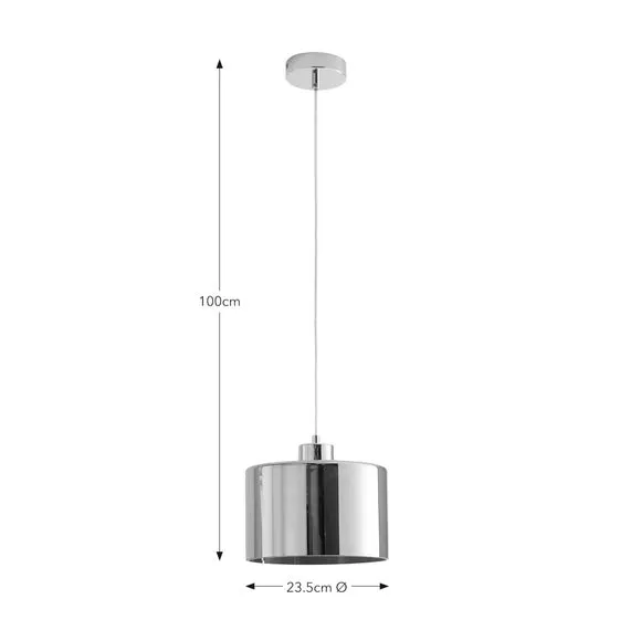 Modern Pendant Light - Smoke, Chrome
