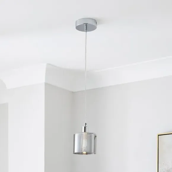 Modern Pendant Light - Smoke, Chrome image