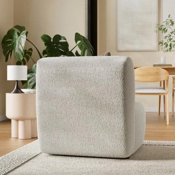 Modular Armless Sofa Piece - Natural, Boucle