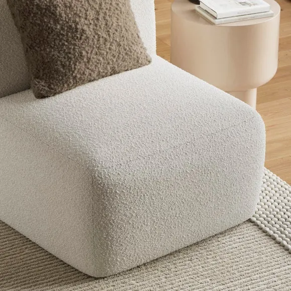 Modular Armless Sofa Piece - Natural, Boucle
