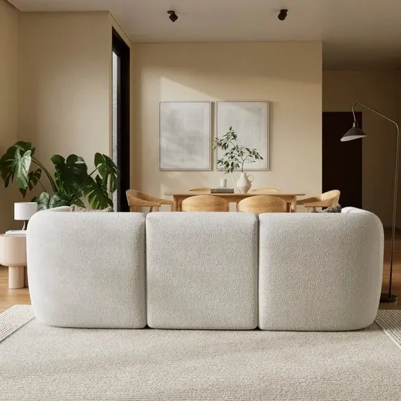 Modular Corner Chaise Sofa - Natural, Boucle