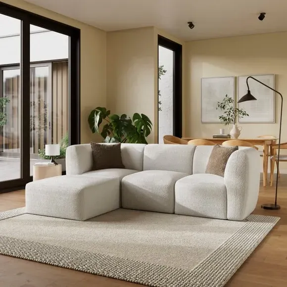 Modular Corner Chaise Sofa - Natural, Boucle image