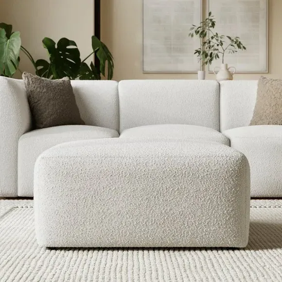 Modular Footstool - Natural, Boucle