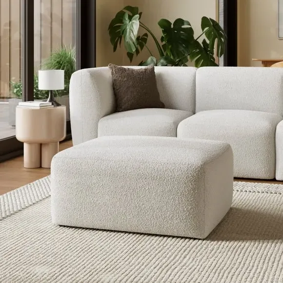 Modular Footstool - Natural, Boucle image
