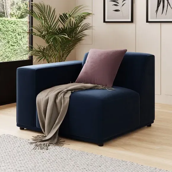 Modular Right Hand Seat - Navy, Velvet