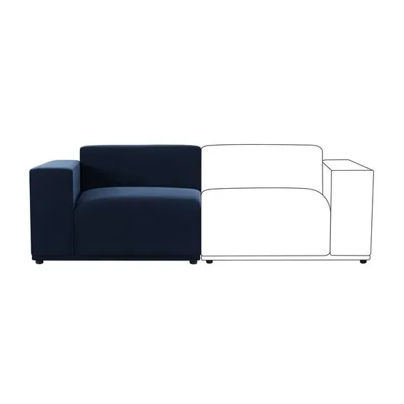 Modular Right Hand Seat - Navy, Velvet