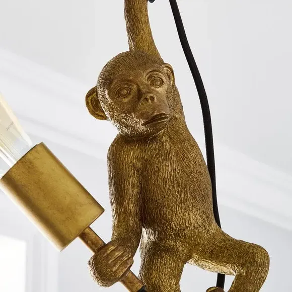 Monkey Ceiling Light - Gold, Resin