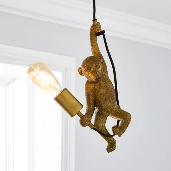 Monkey Ceiling Light - Gold, Resin image
