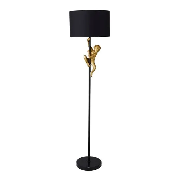 Monkey Floor Lamp with Switch - Gold, Resin