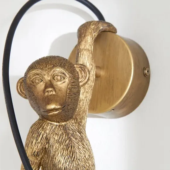 Monkey Wall Light IP44 Rated - Gold