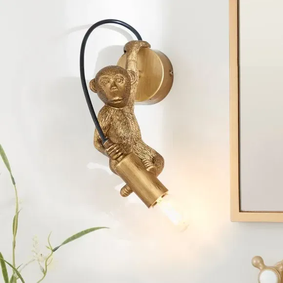 Monkey Wall Light IP44 Rated - Gold image