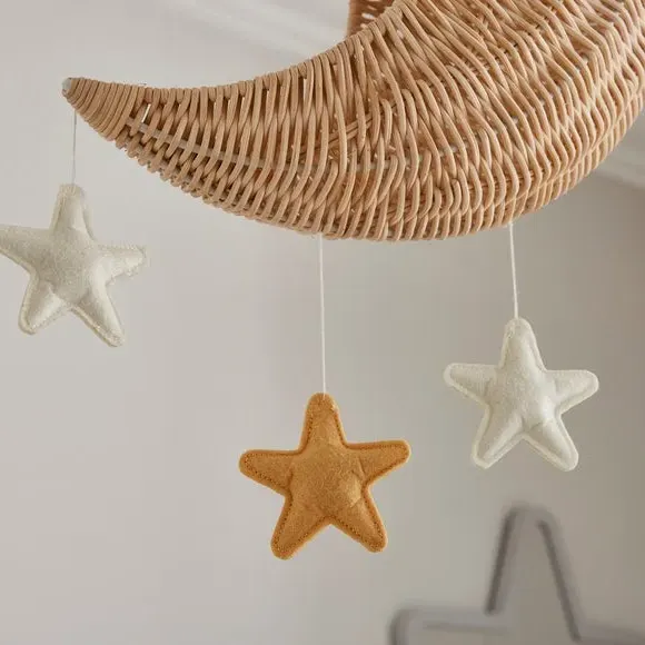 Moon & Stars Pendant Shade - Natural, Rattan