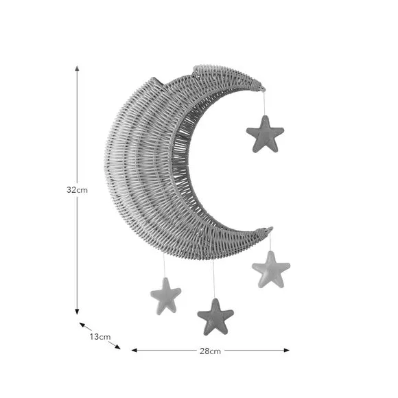 Moon & Stars Pendant Shade - Natural, Rattan