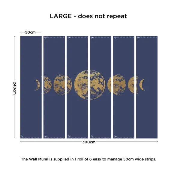 Moon Wall Mural - Blue, Paper