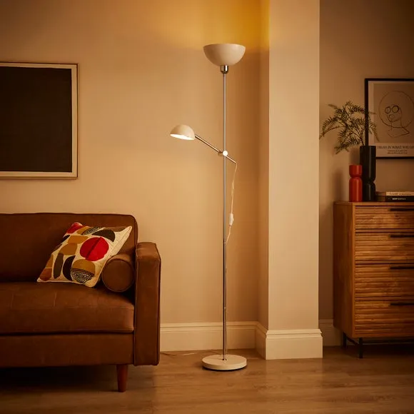 Mother & Child Floor Lamp with Dual Switch - Chrome
