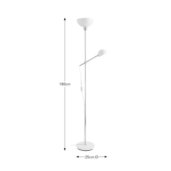 Mother & Child Floor Lamp with Dual Switch - Chrome