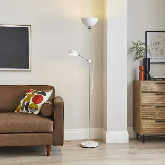 Mother & Child Floor Lamp with Dual Switch - Chrome image