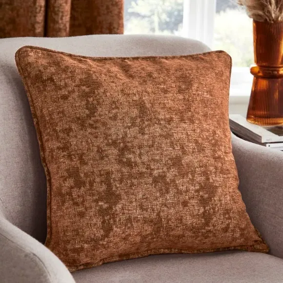 Mottled Cushion with Removable Cover - Rust, Chenille