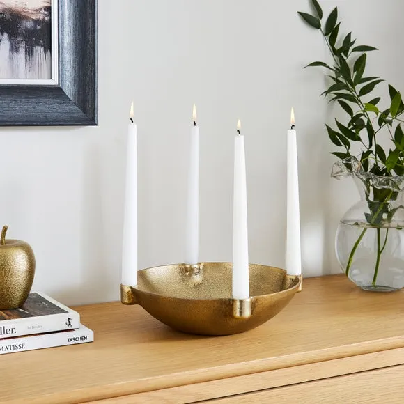 Multi Candlestick Holder - Gold, Aluminium