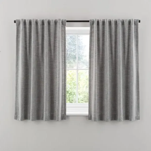 Multi Header Unlined Curtains - Charcoal, Linen