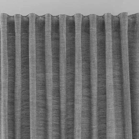 Multi Header Unlined Curtains - Charcoal, Linen