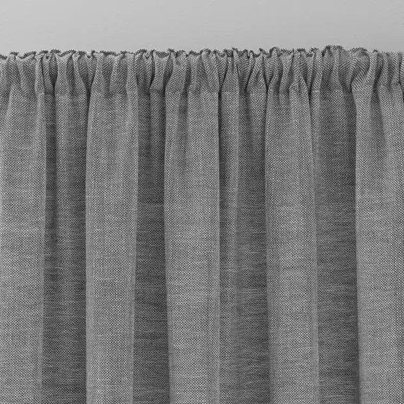 Multi Header Unlined Curtains - Charcoal, Linen