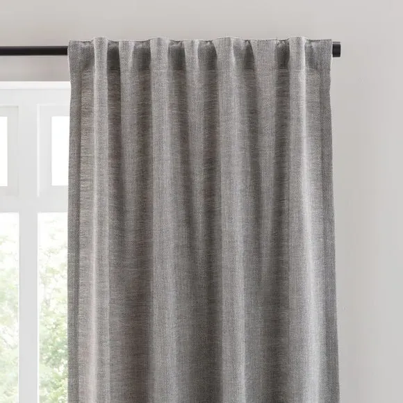Multi Header Unlined Curtains - Charcoal, Linen image