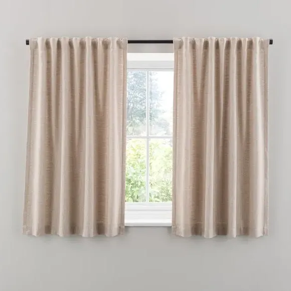 Multi Header Unlined Curtains - Natural, Linen