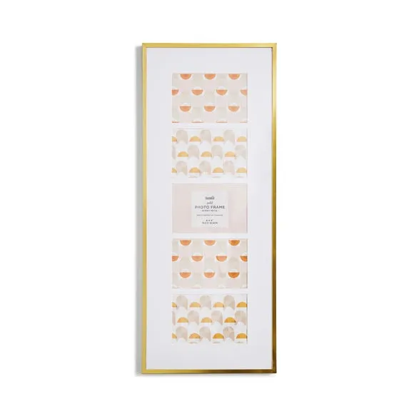 Multi Photo Frame Panel Design - Gold, Metal