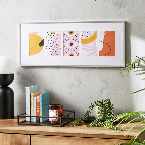 Multi Photo Frame Panel Design - Silver, Metal