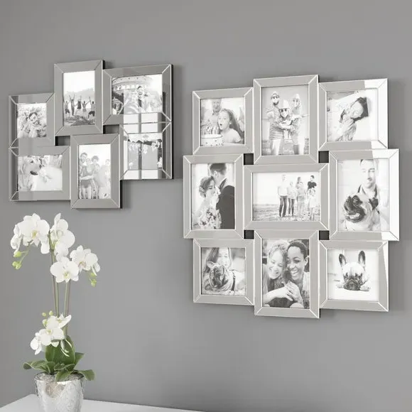 Multi Photo Frame - Silver, Mirrored
