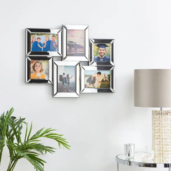 Multi Photo Frame with Bevelled Edge - Silver image