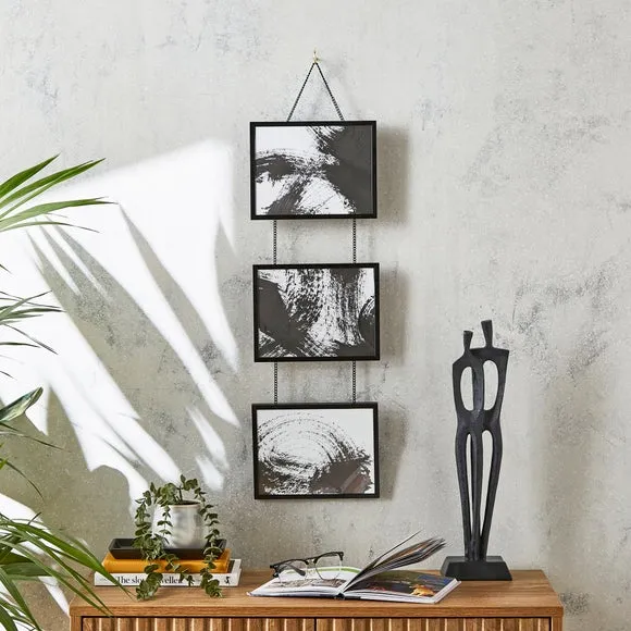 Multi Photo Frame with Chain - Black, Metal image