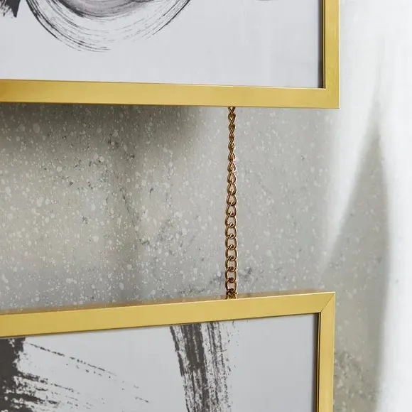 Multi Photo Frame with Chain - Gold, Metal