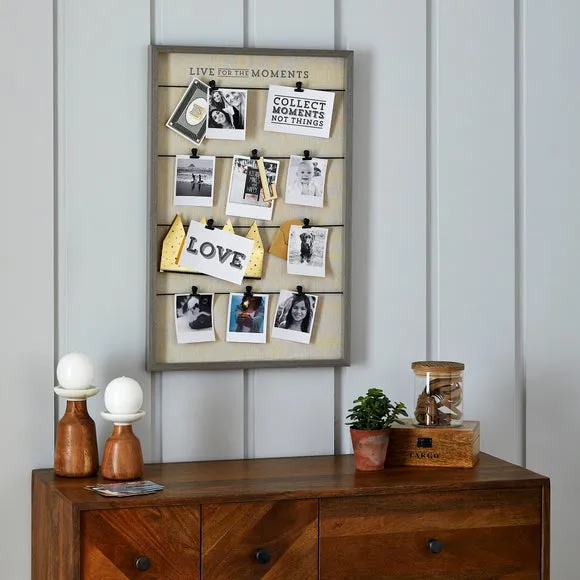 Multi Photo Frame with Clips - Natural, Wood image