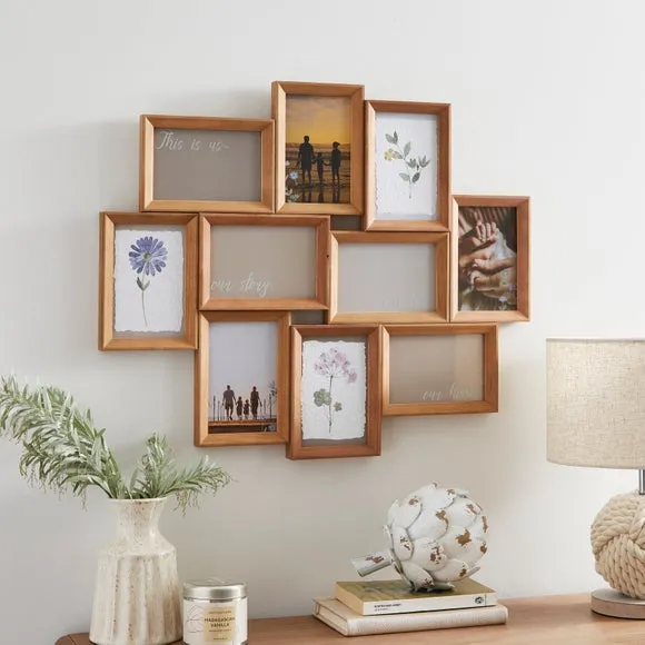 Multi Photo Frame with Inserts - Natural, Wood image
