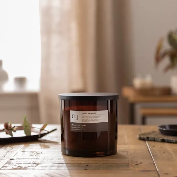 Multi Wick Candle Amber & Tonka - Brown