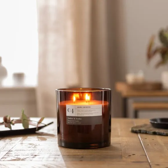 Multi Wick Candle Amber & Tonka - Brown image