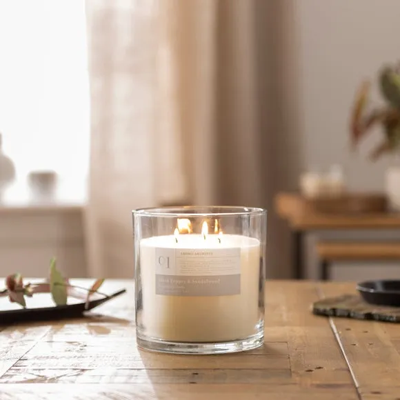 Multi Wick Candle Black Pepper Sandalwood - Clear image