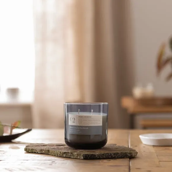 Multi Wick Candle Black Tea Patchouli - Grey