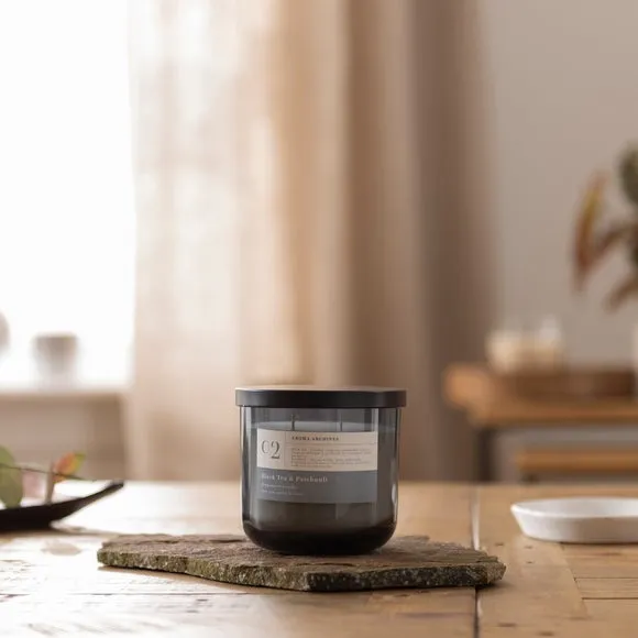 Multi Wick Candle Black Tea Patchouli - Grey