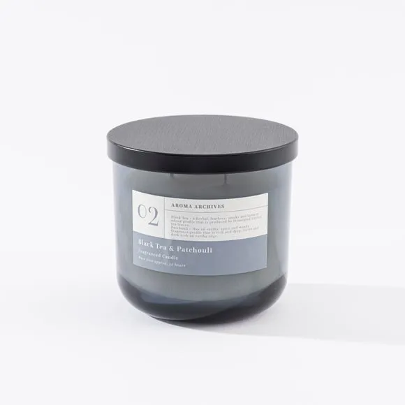 Multi Wick Candle Black Tea Patchouli - Grey