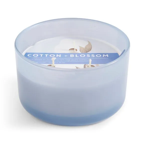 Multi Wick Candle Cotton & Blossom - Blue
