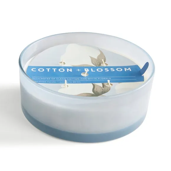 Multi Wick Candle Cotton & Blossom - Blue