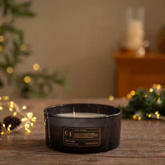 Multi Wick Candle - Dark Blue, Glass