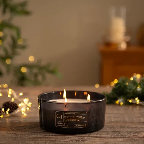 Multi Wick Candle - Dark Blue, Glass image