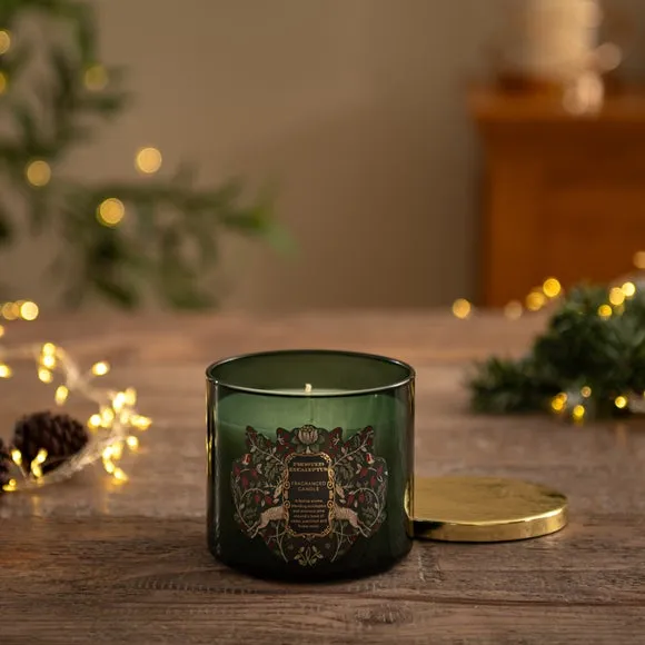 Multi Wick Candle Frosted Eucalyptus - Green Glass