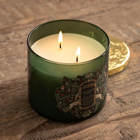 Multi Wick Candle Frosted Eucalyptus - Green Glass