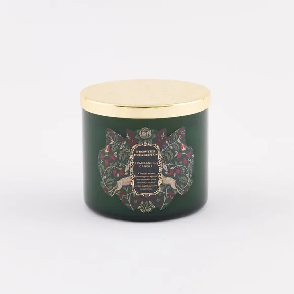 Multi Wick Candle Frosted Eucalyptus - Green Glass